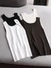 Camisoles Tanks Hochwertiges und einzigartiges Basic U-NECK Sommer weiß gestricktes Damen Tank Top sexy ärmelloses T-Shirt Retro Top Casual Top 230408