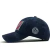 Ball Cotton Gorras Washed Baseball Cap Flag of USA Hat Hat Snapback Réglable Mens Brand