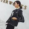 Women's Jackets Style Small Fragrant Tweed Celebrity Temperament Nail Bead Lapel Sweet Woolen Short Coat Can Customized Size