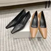 Yüksek Topuklu Marka Ayakkabı Kadın The Row Tasarımcı Klasik Moda Sivri Burun Ofis Kariyer Parti Siyah Çıplak Deri Pigalle Akşam Elbise Ayakkabıları Kutulu Boyut 35-40