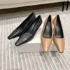 The Row Shoes Heels Marke High Shoes Women's Designer klassischem Fashion Spoted Toe Office Karriereparty Schwarze Nacktleder Pigalle Dinnerschuhe Größe 35-40 ZVCF 2024