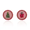 Orecchini pendenti Stampa Moda Babbo Natale Alce Campana Modello Stud Regalo Gioielli creativi Anno per ragazza
