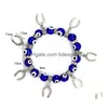 Perline alla moda semplice malocchio Relius fascino perline blu braccialetto fortunato migliore abbinamento turco per bracciali gioielli consegna di goccia Dhcds