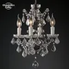 19th C. Rococo Iron Clear Crystal Round Chandelier