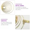 Flores decorativas 6 peças aro apanhador de sonhos moldura diy anéis artesanais auto windbell círculo de metal molduras douradas