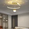 Lampadari Lampadario moderno minimalista rotondo Luci per camera da letto principale Studio Soggiorno Lampada dimmerabile Home Deco con illuminazione a proiezione