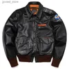 Men's Jackets Classic A-2 Type Horsehide Us Air Force Genuine Leather Jacket Men's Vintage Cloth Flight Retro Motorcycle Coat A2 Style Q231109