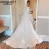 Party Dresses Vestidos De Novia Simp Vintage White Ivory Satin Wedding Dress for Women Long Seves Princesa Bridal Gown Robe Marie Custom 0408H23