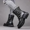 Bottes de moto britannique pour hommes 2023 High-Top Combat Outillage militaire Riding Zapatos Boot 39-46