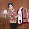 Suéter para mamás, suéter para mujeres mayores de mediana edad, cárdigan de manga larga, jersey informal de moda grande con cuello en V para otoño e invierno