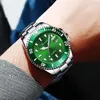Mostro d'acqua verde Fantasma dell'acqua calendario moda orologio luminoso da uomo business dal vivo cinturino in acciaio orologio al quarzo completamente automatico non meccanico