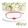 Charm Armbänder Glücksschnur Böser Blick Armbänder Rot Blau Schwarz Kordel Verstellbares geflochtenes Armband DIY Schmuck Drop Lieferung Jude Dhgarden Dhf7S