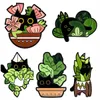 鉢植えの植物エナメルブローチピン美学のかわいいラペルバッジクールなピンバックパックハットバッグカラーdiyファッションジュエリーアクセサリー