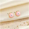 Stud Evil Eye Vintage Lucky Turkse Stud Oorbellen voor vrouwen Regenboog Emaille Kristal Ronde Party Bruiloft Paar Sieraden Toegang Dhgarden Dh249