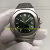 Super Relógio de 5 Cores Foto Real Masculino 40mm Clássico Branco Preto Azul Verde Pulseira de Aço Inoxidável Cal.324 Movimento Automático Transparente Relógios Mecânicos