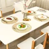 Tapis de table 15 pouces napperons ronds pour le dîner métallisé évider tapis décor mariage Accent pièce maîtresse