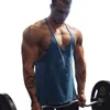 Canotte da uomo Canotte da uomo in palestra per allenamento Bodybuilding Canotte in cotone Y Back Fitness Tracolla sottile Camicia senza maniche con stringhe aderenti 230408