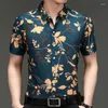 Herrklänningskjortor tryckt för män kläder camisa maskulina blusa ropa camisas de hombre kemise homme roupas masculinas korta ärm toppar