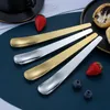 Square Head Stainless Steel Spoons Tableware Cake Sugar Ice Cream Dessert Stirring Spoon Scoops Flatware HY0468