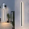 Wall Lamp Nordic Long Waterproof Lamps Bathroom Balcony Outdoor Line Sconces Lights Villa Outside Courtyard Lighting Fixtures