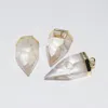 السحر أزياء المجوهرات الحجرية الطبيعية قلادة Femme سحر CAP الصخور Clear Crystal Quartz Point Pendant للنساء كهدايا 230408