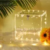 Party Supplies Clear Acrylic Card Box Wedding Assembled Wishing Well Reception med Light String Money Post Gift