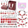 Kit de fabrication de bijoux à brins, Bracelet à breloques, collier, ensemble de perles en alliage, jouets DIY pour enfants, Bracelets, cadeaux d'anniversaire pour filles