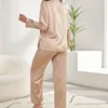 Vêtements de nuit pour femmes Pyjamas en soie Grande taille Pyjamas mignons solides pour femmes Pyjamas de soirée d'été pour femmes Pyjamas en satin de soie deux pièces Tenue décontractée 230408