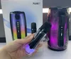 2 in 1パルス7マイク付きワイヤレスBluetoothスピーカーPuff Pulse7 Waterproof Subwoofer Bass Music Portable Audioフルスクリーンカラフルなポータブルスピーカー