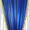 Party Decoration Dubbelskikt Valance med Tassel Wedding Backdrop 3m 6m Ice Silk Bakgrund Swag Trim Gardin