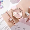 Wristwatches Sdotter Moon Star Woman's Watches Leather Female Wristwatch Set Bracelet Fashion Ladies Quartz Watch Casual Gift Clock Sales