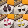 Sandalen Schoenen Vrouwen Zwembad Kussen Comfort Slipper Dame Nylon Band Muilezel Designer Mannen Leer Zonsondergang Platte Rubberen Buitenzool Slide Sandaal