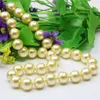 Catene Collo di Calcedonio DIY12mm Color Oro Collana di Perle di Conchiglie del Mare del Sud 18 pollici Perline Creazione di Gioielli Circa 33 Pezzi/fili