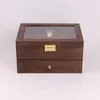 Jewelry Pouches Grids Retro Wooden Watch Display Case Durable Packaging Holder Collection Storage Organizer Box Casket