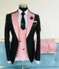 Męskie garnitury Suit 3 -częściowy kostium dopasowany Homme szal Lapel Blazer Tuxedo Party Wedding (Blazer Vest Pants) dla mężczyzn