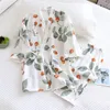 Roupa de dormir feminina Primavera/Verão Kimono do Japão Pijama de algodão feminino de duas peças para dormir no terceiro quarto Conjunto de serviço familiar solto para mulheres 230408