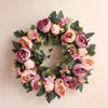 Dekorativa blommor QWE123 QWE123SILK Peony Artificial Flores Wreaths Door Colorful Garland For Wedding Home Decoration Diy Party