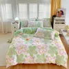 Ensembles de literie Ensemble de housse de couette en coton de haute qualité Imprimé floral Décoration de chambre simple ou double Twin Full King Sizes