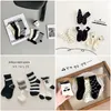 Design Wave Point Toddlers Baby High Quality New Boys Girls Fashion Children Breathable Cotton Socks Youth Black And White Striped Kids Mid-tube Socks