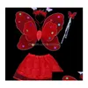 Altre forniture per feste festive Bella ragazza Ali di farfalla Fata Bambino Custome Tutu Abiti da vestire 4 set Nuovi sconti sull'offerta D Dhp7E