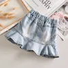 Rokken Summer Spring Baby Girls 'Cowboy Pantys Tutu Pantys Fashion A-Line gegolfde panty's geschikt voor meisjes Bodem Kleding 2 tot 14 jaar oud 230408