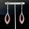 Vintage Eye Ruby Diamond Dangle Earring 100% Real 925 sterling silver Wedding Drop Earrings for Women Engagement Jewelry Gift
