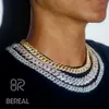 Collier chaîne cubaine en or véritable Vvs Moissanite, 9mm, rond glacé, diamant taille brillant, Bracelet fin, offre spéciale