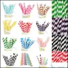 Drinking Straws Colorf Paper Sts Disposable Fast Degradable Mti Color Eco-Friendly Juice For Summer Wedding Party Drop Delivery Home Dhto5