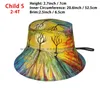 Berets Long Shadows Landscape Bucket Hat Sun Cap Colorful Trees Painting Contemporary Boho Folk Liquid