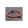 Bangle 50st/Lot Fashion Red Thread String Blue Evil Eye Armband Lucky Handmade rep för kvinnor Män smycken Drop Delivery Jew Dhgarden Dhly8