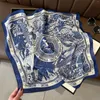 Scarves Silk Scarf Square For Women Fashion Floral Hijab Shawl Wrap Summer Neckerchife Hair Band Lady 70cm