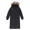 Designer canadense ganso meados de comprimento versão puffer jaqueta feminina para baixo parkas inverno grosso casacos quentes à prova de vento streetwear725