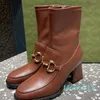 Bottines de styliste en cuir véritable pour femmes, bottines Chelsea Martin à talon bloc, styles de luxe robustes pour femmes