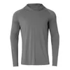 Sweats à capuche pour hommes T-shirts de protection solaire Sweat à capuche à manches longues pour hommes Pull décontracté résistant aux UV Respirant Léger T-shirts à séchage rapide Homme